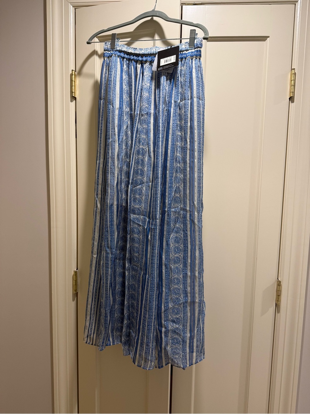 NWT Philosophy di Lorenzo Serafini Blue Silk Patterned Maxi Skirt  -  Women
